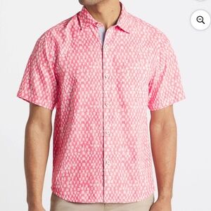 TOMMY BAHAMA Men’s Coconut Point Sandbar Geo Camp Button Down Tencel Shirt